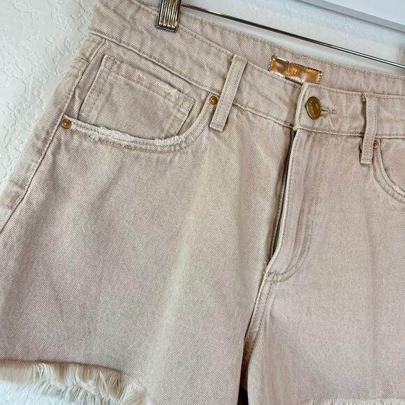 NEW KUT From The Kloth Jane High Rise Jean Shorts size 0 Beige Denim Frayed Hem - Picture 3 of 7